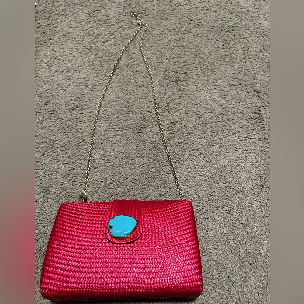 Elegant Vintage Red Bag with Chain Strap